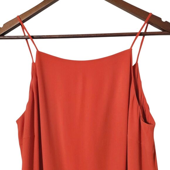 MM Lafleur Silk Blend Crepe Cami Top Size 10 Cayenne Red Zip Back Womens - Picture 2 of 8
